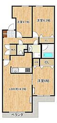 ランビニオン 3LDKの間取図画像