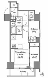 アーバネックス錦糸町NORTH 2LDKの間取図画像