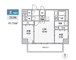 S-RESIDENCE住吉aquacht 2LDKの間取図画像