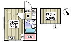 北松戸第7レジデンス 1階1Kの間取り