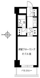 ライオンズマンション新宿東公園 1Kの間取図画像