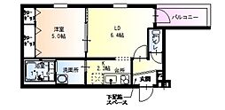 フジパレス守口5番館 1LDKの間取図画像