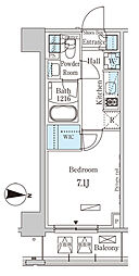 パークアクシス押上サウス 1Kの間取図画像