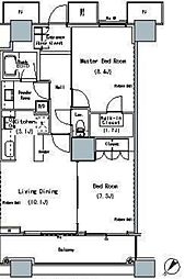 ザ・東京タワーズミッドタワー 23階2LDKの間取り