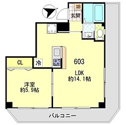 エステ浅草壱番館 1LDKの間取図画像