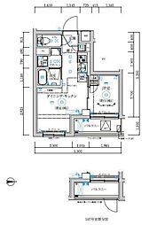 RELUXIA武蔵中原 1DKの間取図画像