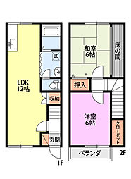 グランディール2 2LDKの間取図画像