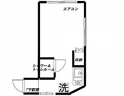 グリーンコーポ ワンルームの間取図画像