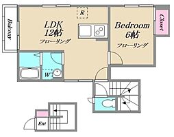 RHEINGOLD 2階1LDKの間取り