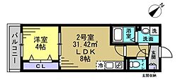Eriu 1LDKの間取図画像
