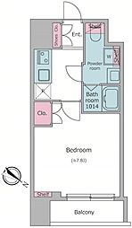 ラクラス日本橋浜町 2階1Kの間取り