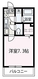 クレールコート志木 1階1Kの間取り