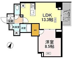 ロイジェント戸越銀座 1LDKの間取図画像