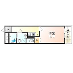 ヴェルドミール小阪 1Kの間取図画像