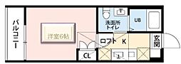 レガーロ羽沢南 1Kの間取図画像