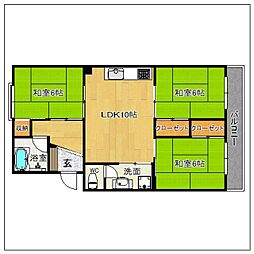 中村ビル 3LDKの間取図画像