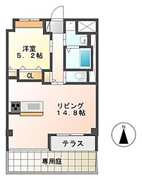 クレスト 1LDKの間取図画像