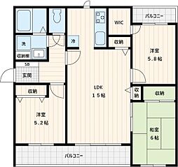 アイランドホームズ 2階3LDKの間取り