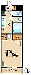 メゾン・リベルテ 1Kの間取図画像