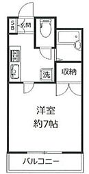 グランデッサ代沢 2階1Kの間取り