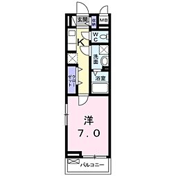 プリティー堺 1Kの間取図画像