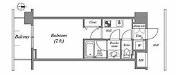 エミリブ下落合 1Kの間取図画像