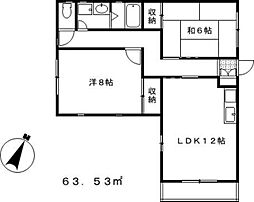 メゾン南小岩 2LDKの間取図画像