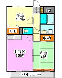 メイ・グリーン塚田 2LDKの間取図画像