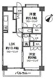 サンパティーク 2LDKの間取図画像