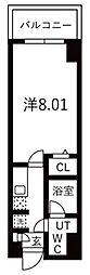 アルファコート蕨3 1Kの間取図画像