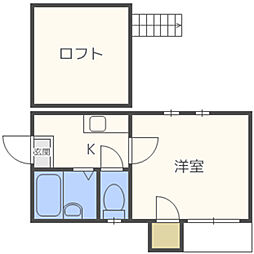 レディバッグ平尾 1Kの間取図画像