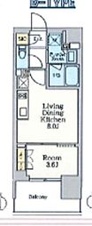 クレストコート王子 1LDKの間取図画像