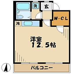 カルチャーバレー唐木田1 ワンルームの間取図画像