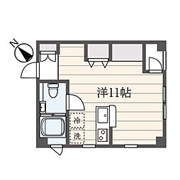 パステル桜木町 ワンルームの間取図画像