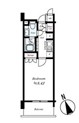 レックス海岸通りレジデンス 1Kの間取図画像