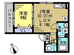 AJ新松戸039 1LDKの間取図画像