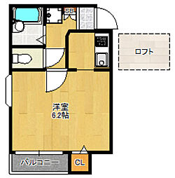 ベアトリーチェ城南 1Kの間取図画像