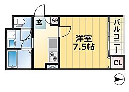 Genius・s 3階1Kの間取り