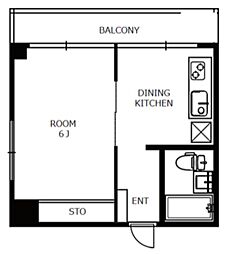 ピカイヤ千住桜木 3階1DKの間取り