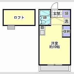 アメニティ峰岡2 ワンルームの間取図画像