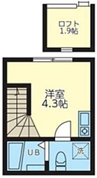 リージェンシー練馬A棟 ワンルームの間取図画像