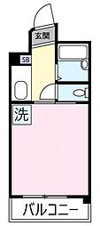 エルウイング立川 1Kの間取図画像