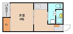 コーポ亀戸 1Kの間取図画像