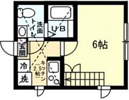 キトラハイム杉田 1階1Kの間取り