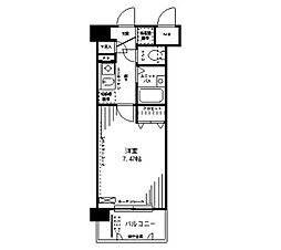 プルミエール梶ヶ谷 2階1Kの間取り