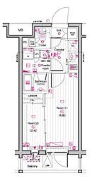 THEPREMIUMCUBEG東中野 2Kの間取図画像