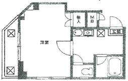 ソフィア 1Kの間取図画像