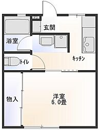フォレスト1 1Kの間取図画像