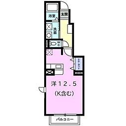 レジュイール ワンルームの間取図画像