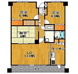 COZY緑が丘A棟 3LDKの間取図画像
